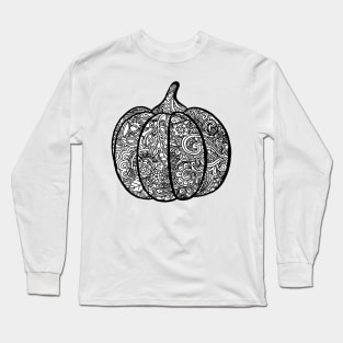 Pumpkin Zentangle Long Sleeve T-Shirt